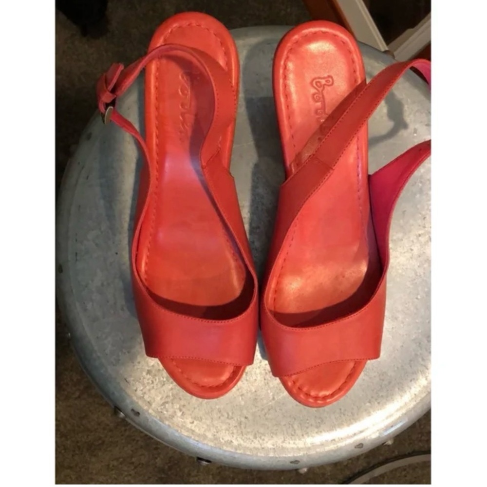 Boden Coral-Red Slingback Open-Toe Sandals 38EU